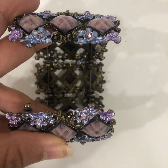 NICE Vintage 60's Chunky Wide LARGE Statement Cuff Bracelet - Picture 5 of 7